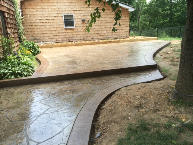 Flagstone Patios With Borders Blackwater Concrete We Have Been Putting Some Nice Architectural Details On Recent Finished Patios Look At The Finish These Flagstone With Borders